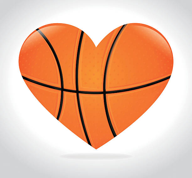 Sport design, vector illustration. Sport design over white background, vector illustration. heart shaped basketball stock illustrations