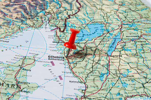 istock Goteborg Marked with Red Pushpin on Sweden Map 464947487