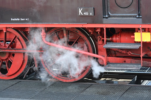 Bad Doberan, Dermany - August 24, 2014: steam locomotive of the historic train 