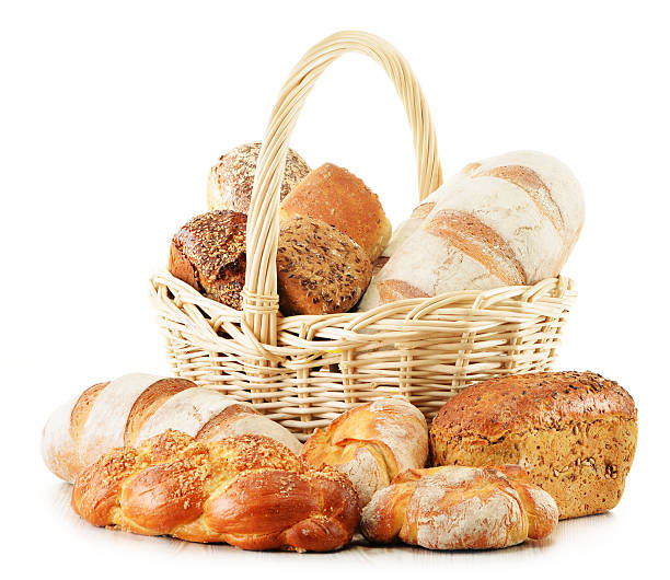 istock Wicker basket with baking products isolated on white 464956465