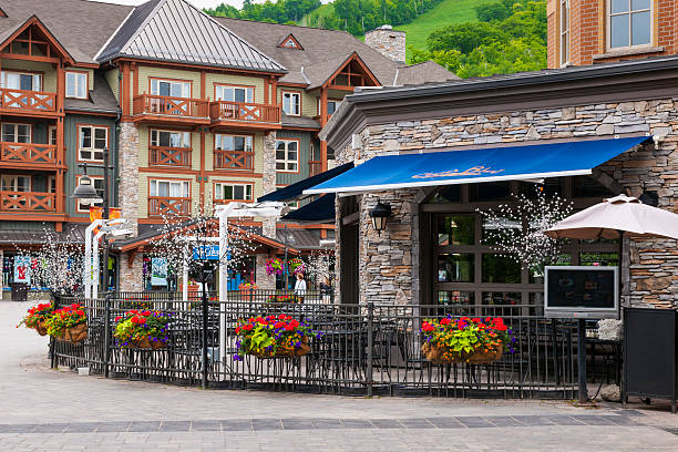 restauracja w blue mountain village, collingwood, kanada - blue mountain ontario zdjęcia i obrazy z banku zdjęć