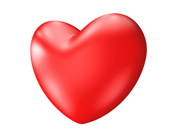 istock Big red 3D heart isolated over white background 464958938