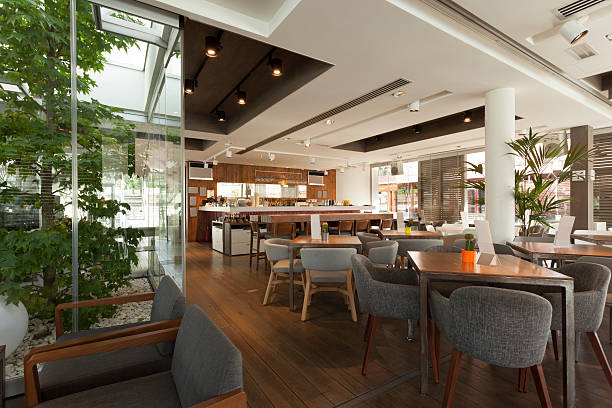 istock Interior shot of a modern cafe 464959728
