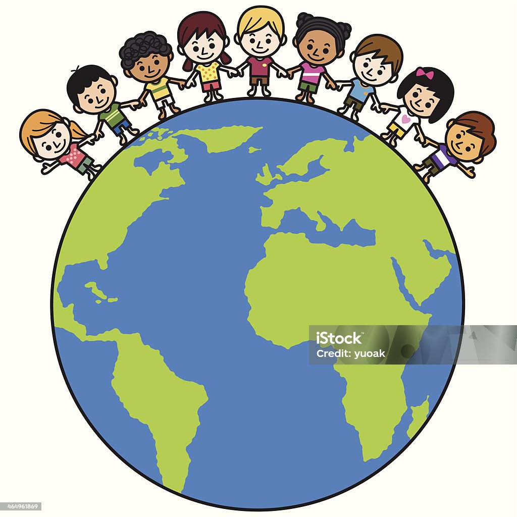 Happy smiling multicultural kids around the world Happy smiling multicultural kids around the world. Children's Day stock vector