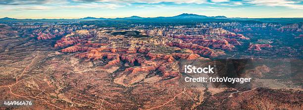 Aerial Panorama Over Sedona Red Rock Country High Desert Arizona Stock Photo - Download Image Now