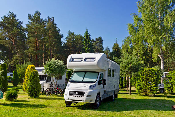 istock Mobile Homes on the Camping field 464969398