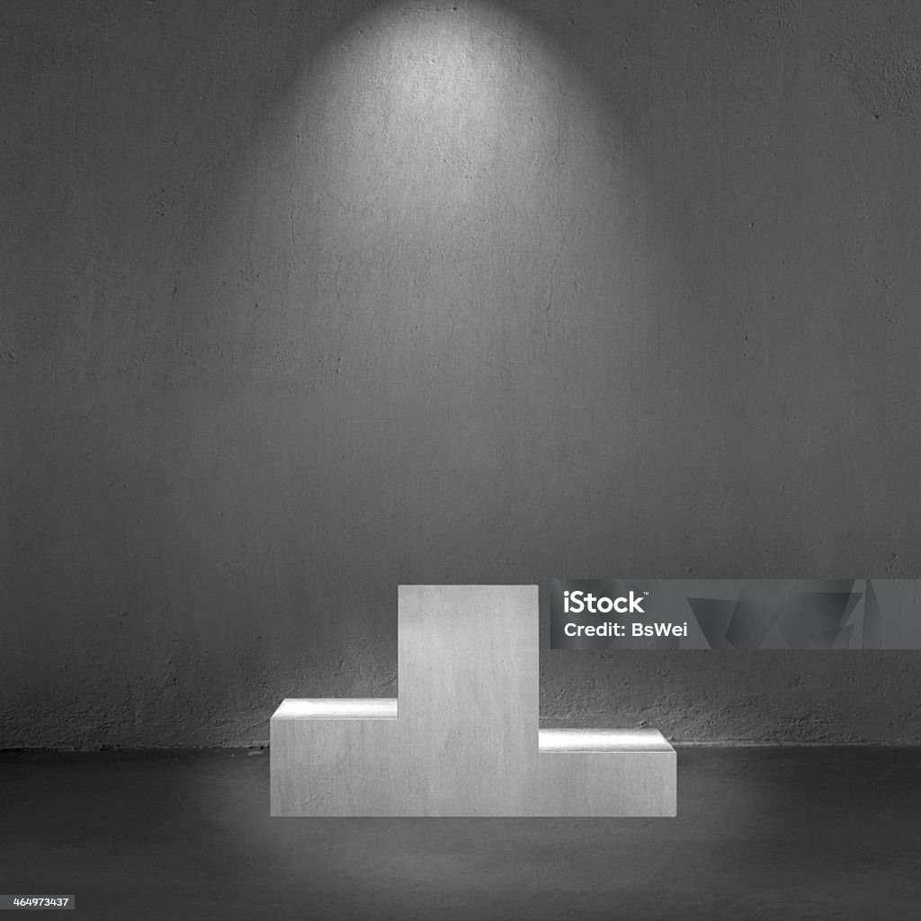 Concrete podium with spot lighting interior Concrete podium with spot lighting interior in concrete background Achievement Stock Photo