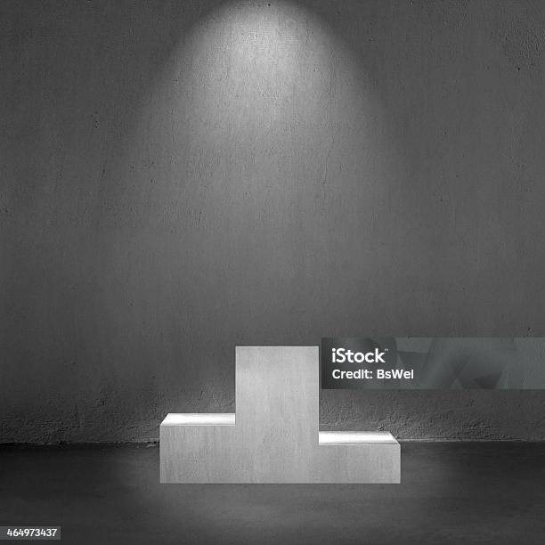 Concrete Podium With Spot Lighting Interior Stock Photo - Download Image Now - Achievement, Arranging, Award