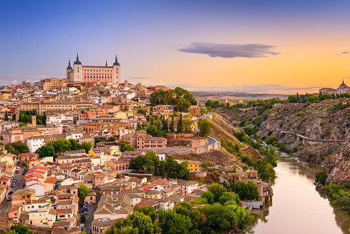 Toledo, Spain old city over the Tagus River.