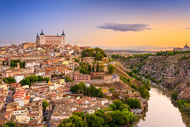 Toledo, Spain Toledo, Spain old city over the Tagus River. spain stock pictures, royalty-free photos & images