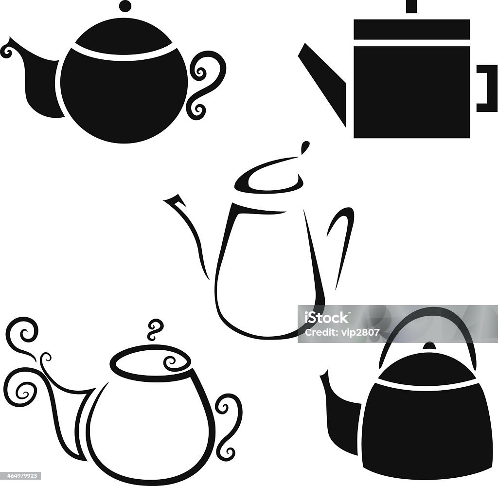 Ikona czajniki, teapots, Dzbanek do kawy - Grafika wektorowa royalty-free (Abstrakcja)