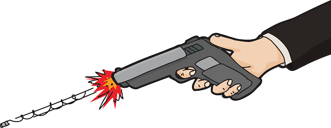 Ilustración de Aislado Dibujo De Disparo De Pistola y más Vectores Libres  de Derechos de 2015 - 2015, Agarrar, Arma - iStock