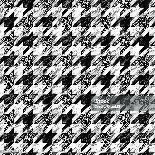 Seamless Classic Fabric Houndstooth Pieddepoule Pattern Stock Illustration - Download Image Now