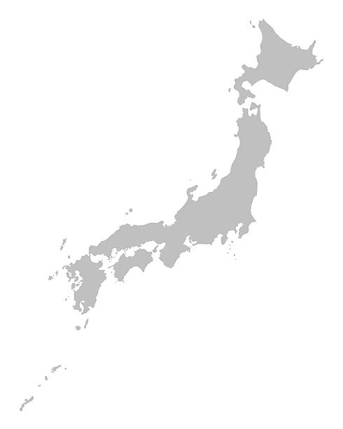 šedá mapa japonska - japonsko stock ilustrace