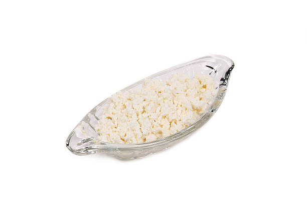 istock Cottage cheese in glass bowl. 464981377