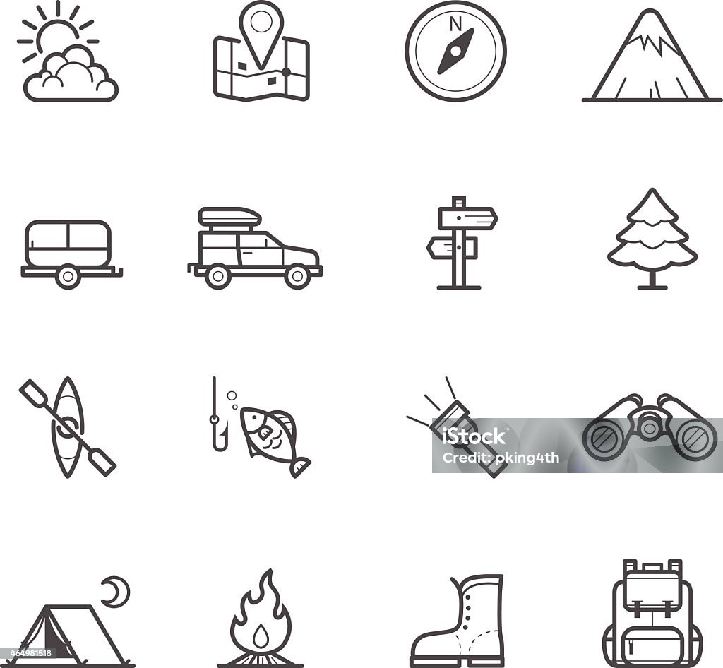 Camping Icons Camping Icons with White Background 2015 stock vector