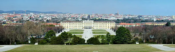 Panoramic view of Castle Schoenbrunn in Vienna ,Austria