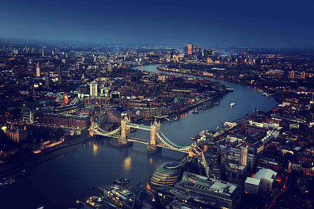 istock London aerial view with Tower Bridge, UK 464984102