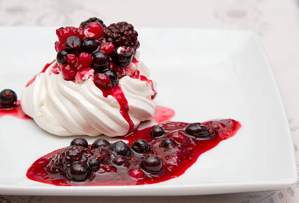 istock Home made meringue and fresh fruit dessert 464986571