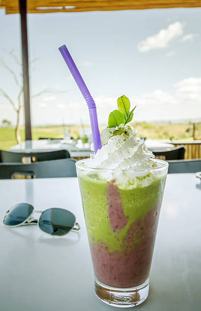 istock Red bean and Green tea smoothie 464986780