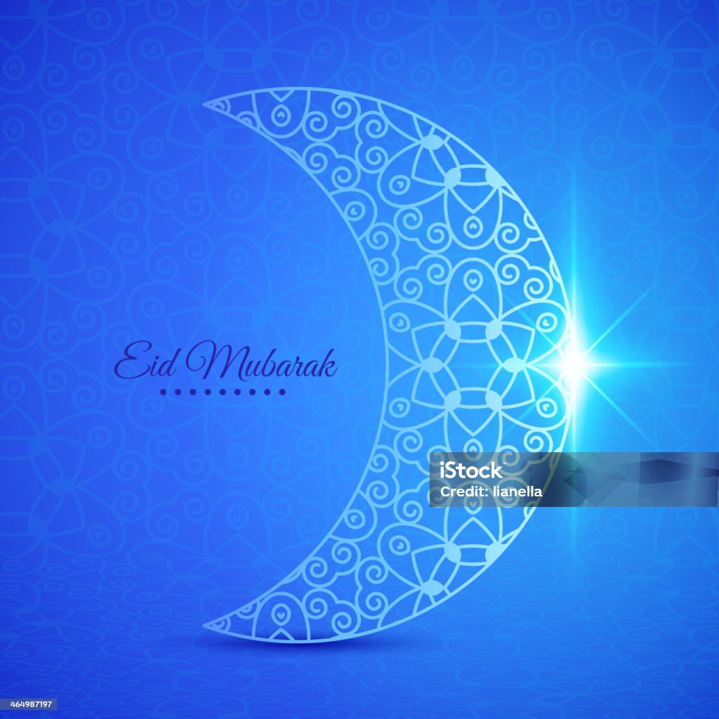 Moon für muslimische Gemeinschaft festival Eid Mubarak - Lizenzfrei Abstrakt Vektorgrafik