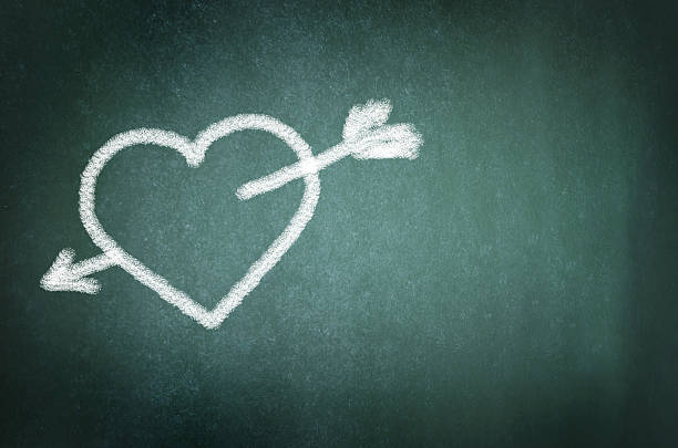 istock Love hearts drawing on a school chalkboard 464988977