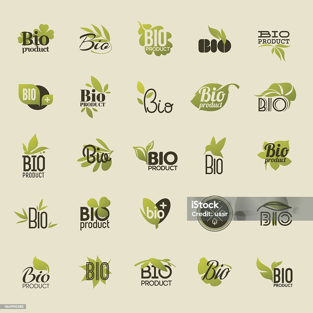 Bio product. Set of labels and emblems Biology stock vector