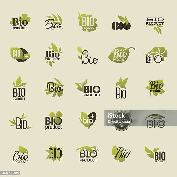 Bio Product Set Of Labels And Emblems Stock Illustration - Download Image Now - Biology, Organic, Agriculture