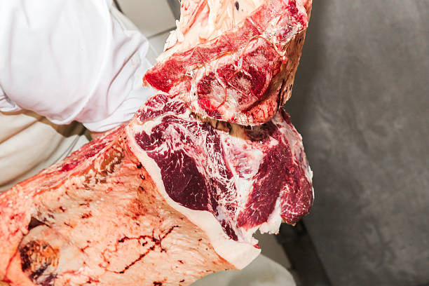 istock Butcher in a slaughterhouse 464990564