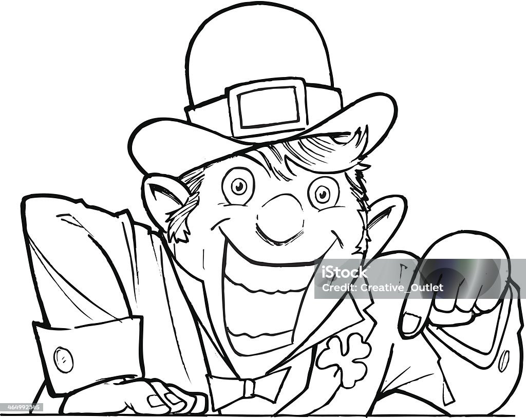 Leprechaun Pointing Ancient stock vector