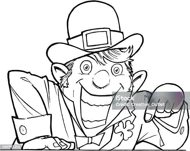 Leprechaun Pointing Stock Illustration - Download Image Now - Ancient, Clip Art, Cut Out