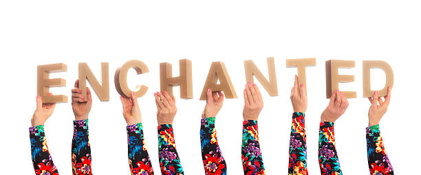 istock Enchanted Colorful flower pattern arms holding up the word 464992896