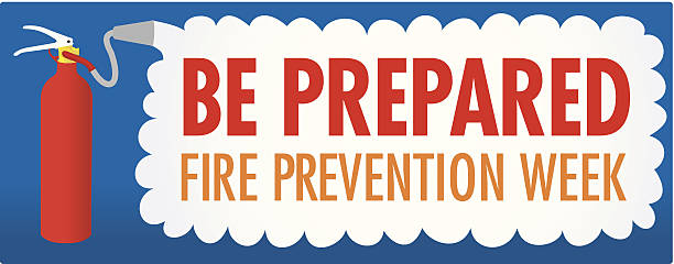 ilustraciones, imágenes clip art, dibujos animados e iconos de stock de se prepararon dirección c - fire prevention