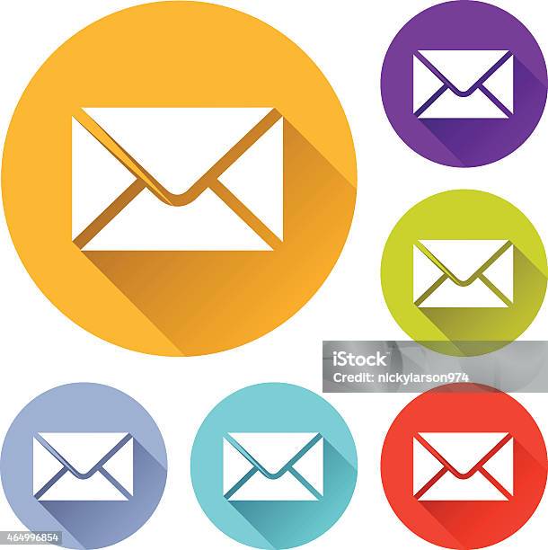 Mail Envelope Icons Stock Illustration - Download Image Now - 2015, Blue, Design