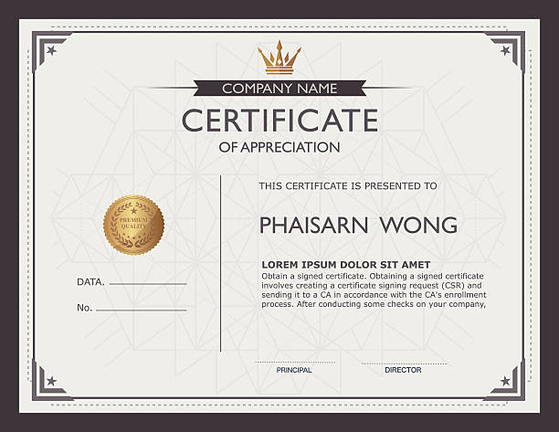 certificate template and element. certificate template and element. frame border stock illustrations