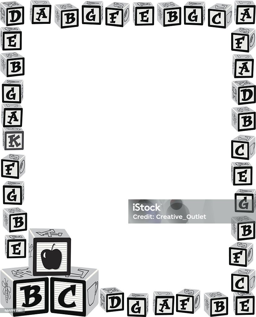 Letter Frame Blocks Alphabet Blocks Frame Stock Illustration - Download Image Now ...
