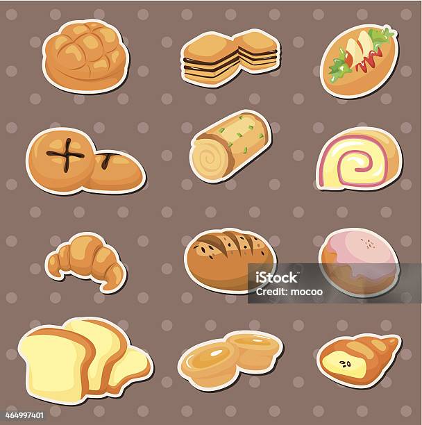 Pão Autocolantes - Arte vetorial de stock e mais imagens de Almoço - Almoço, Arte, Arte e Artesanato - Arte visual