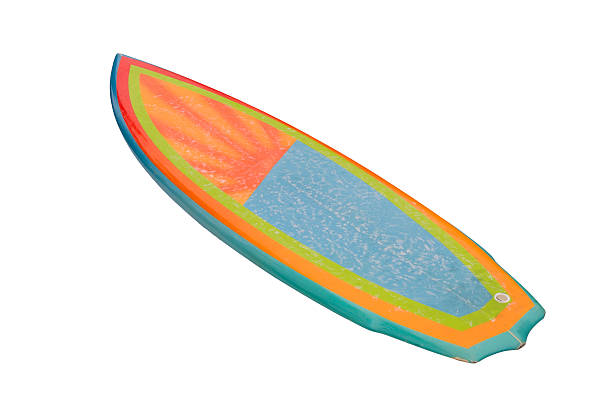 istock Vintage 80's Surfboard isolated on white 464999720