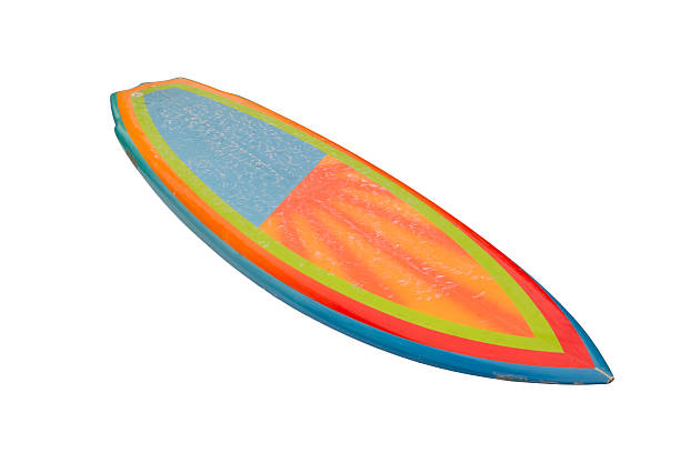 istock Vintage 80's Surfboard isolated on white 464999722