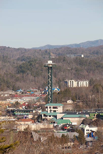 gatlinburg, dans le tennessee - roof gatlinburg mountain wood photos et images de collection