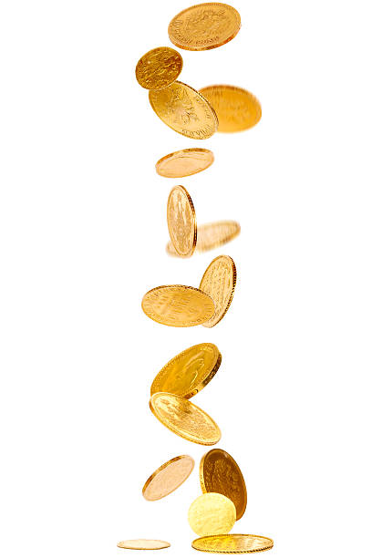 Falling Gold Coins stock photo