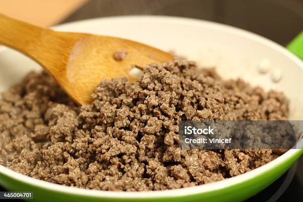 Pan Frying Ground Beef Stock Photo - Download Image Now - Ground Beef, Meat, Ground - Culinary