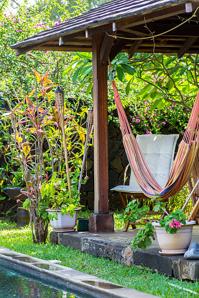 istock Garden house, hammock and chair 465006309
