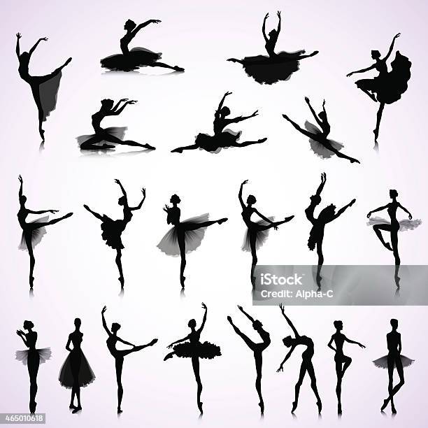 Set Of Female Ballet Stock Illustration - Download Image Now - Ballet, In Silhouette, Ballet Dancer