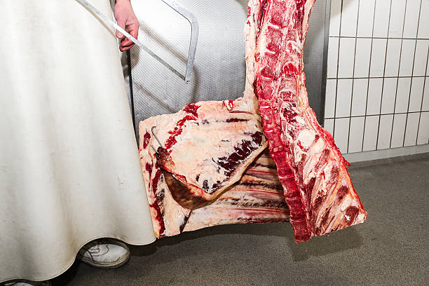 istock Butcher in a slaughterhouse 465010810