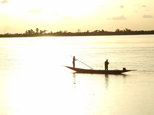 istock Barge on the Niger at sunset 465011502