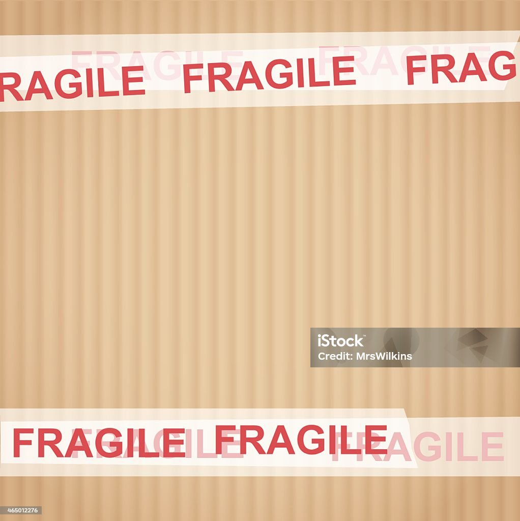 Cardboard with tape "Fragile" vector illustration 2015 stock vector