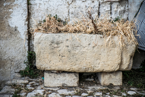 Old  stone manger in the old town of Matera