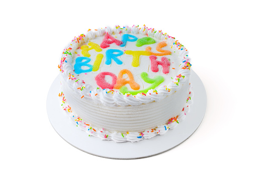 birthday cake isolated on white background