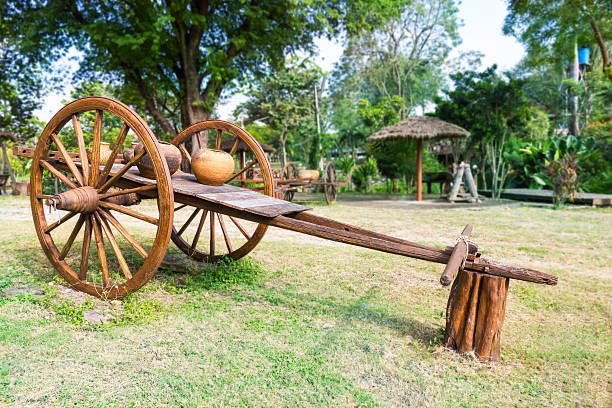 istock Ancient timber bullock cart 465017605